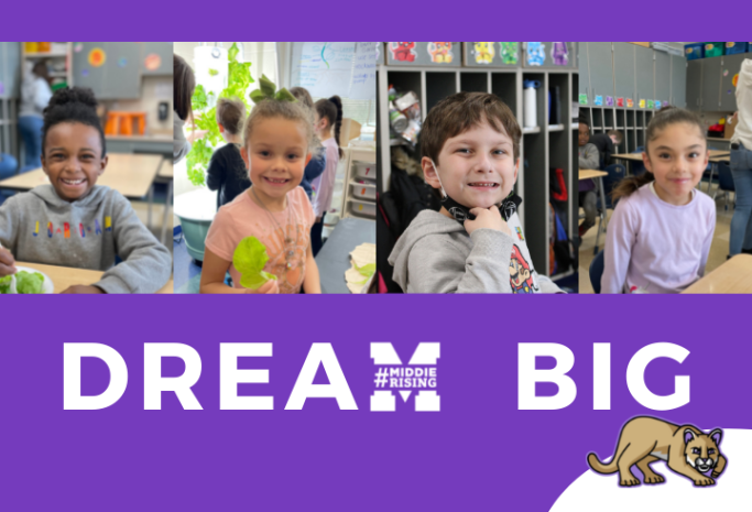 Dream Big poster with collage of students
